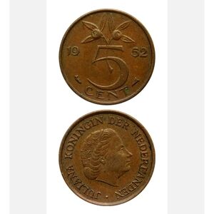 1952 Dutch 5 Cent Coin